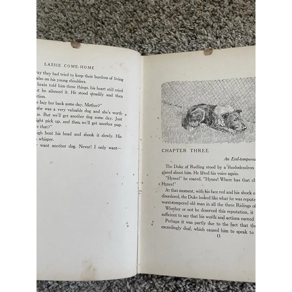 Lassie Come Home Vintage Hardcover Book by Eric Knight 7th Printing 1941